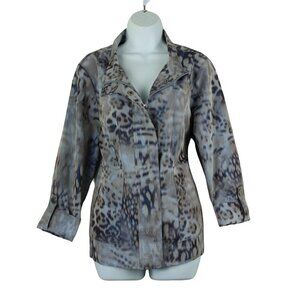 Tribal Women's Windbreaker Purple & Blue animal print Size 12